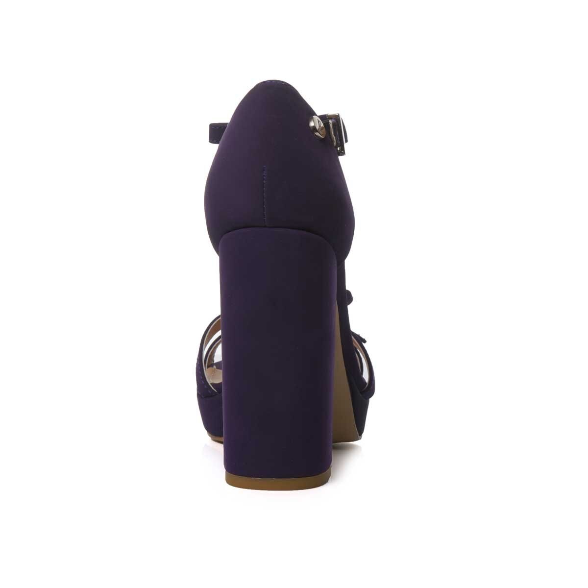 Zapatilla Morada Ajuste T con Doble Moño Elle