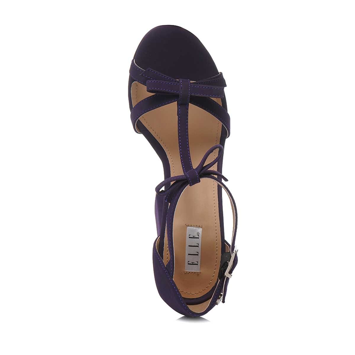 Zapatilla Morada Ajuste T con Doble Moño Elle