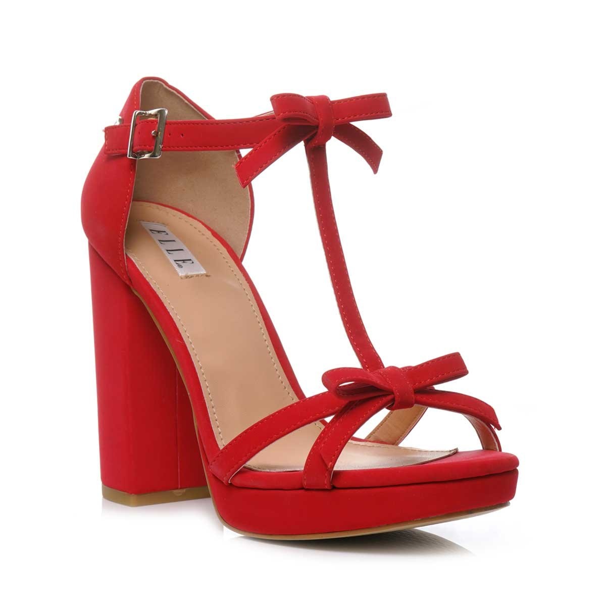 Zapatilla Roja Ajuste T con Doble Moño Elle