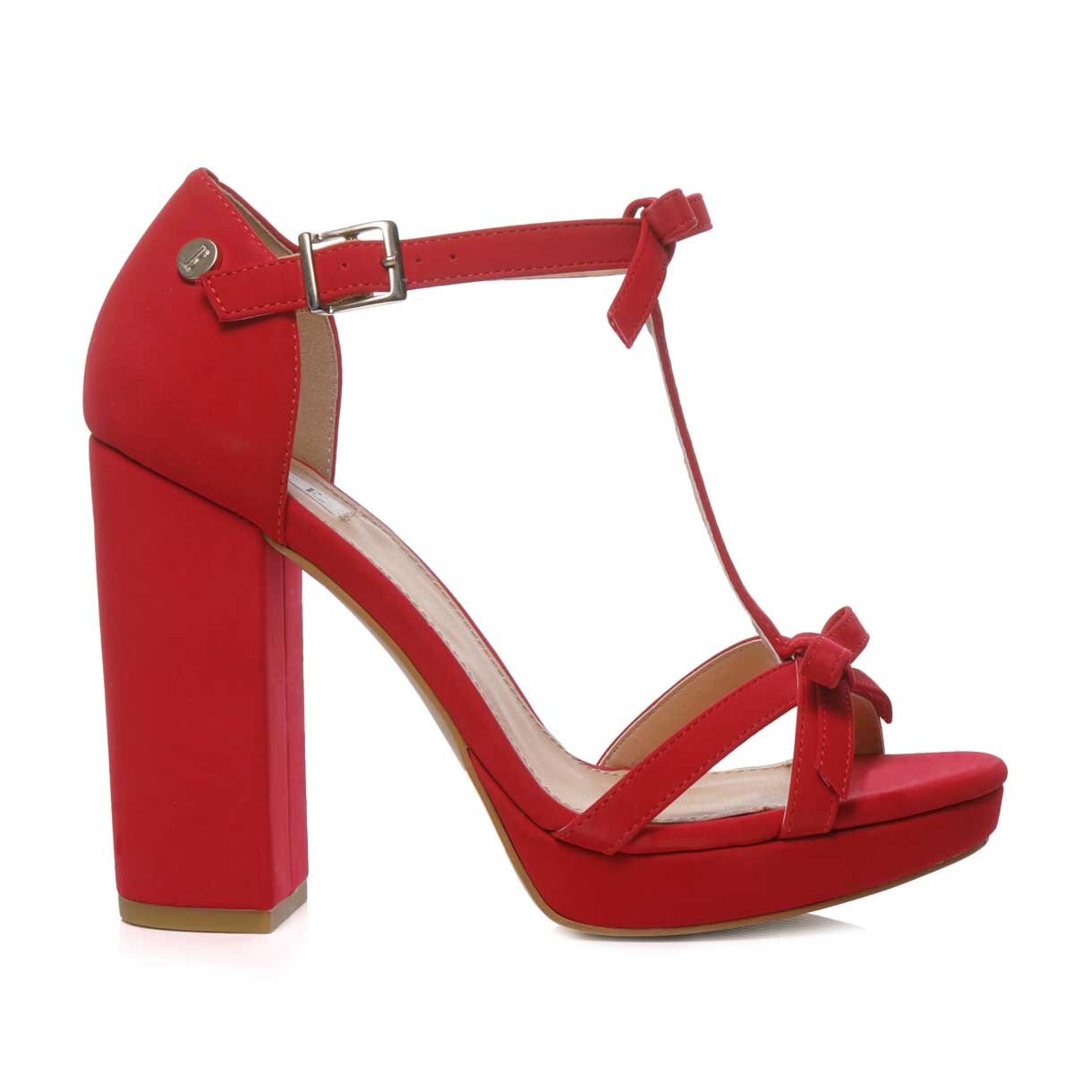 Zapatilla Roja Ajuste T con Doble Moño Elle