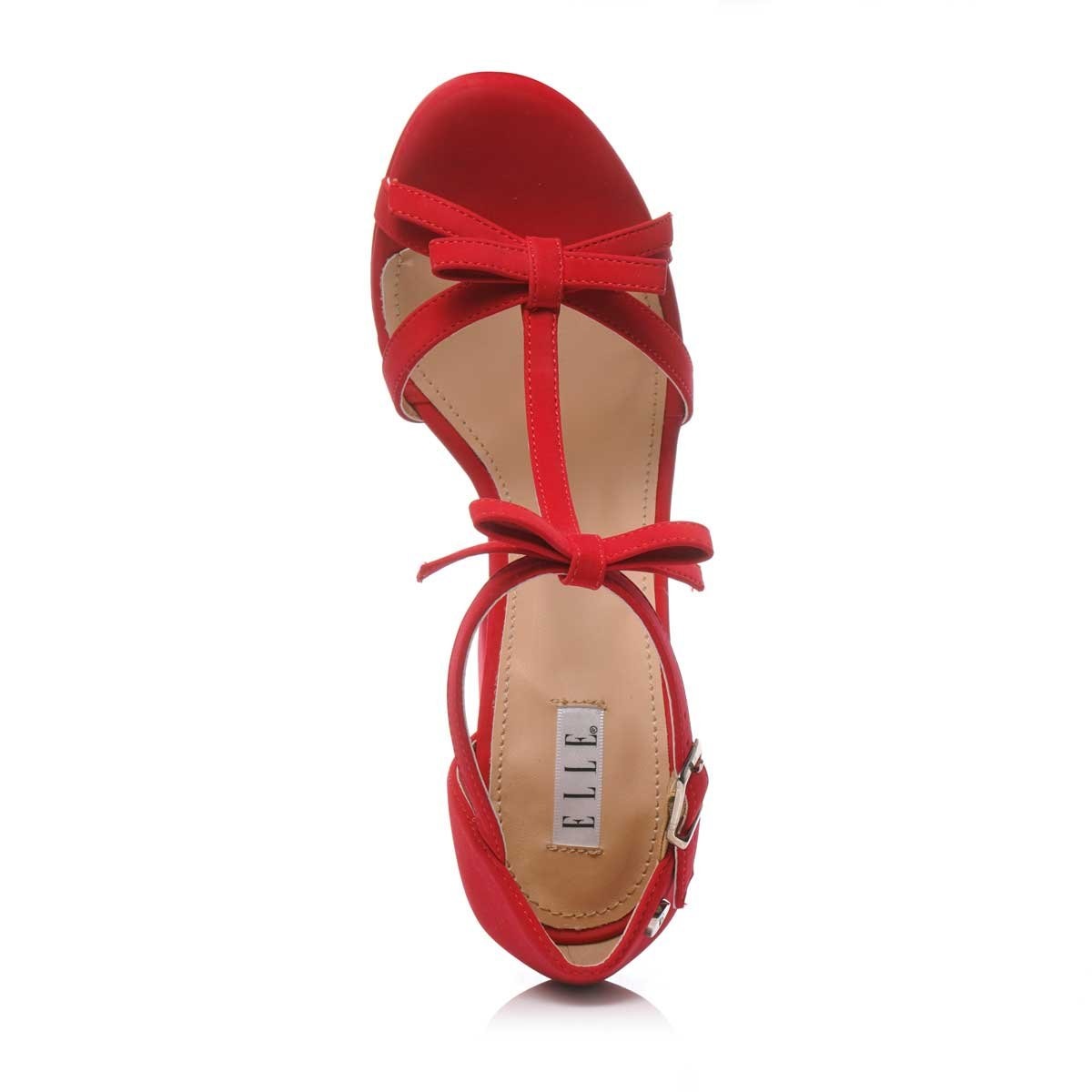 Zapatilla Roja Ajuste T con Doble Moño Elle