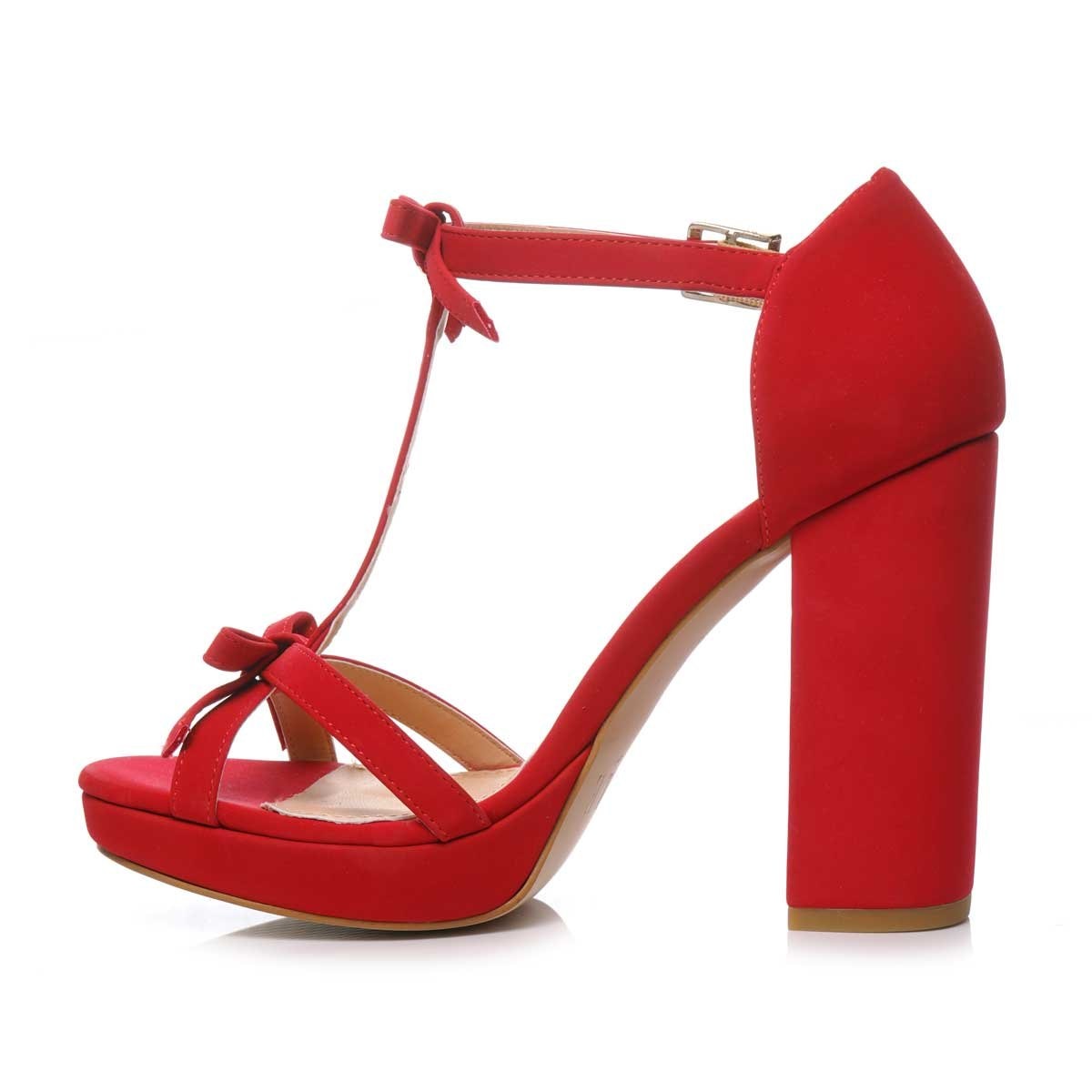 Zapatilla Roja Ajuste T con Doble Moño Elle