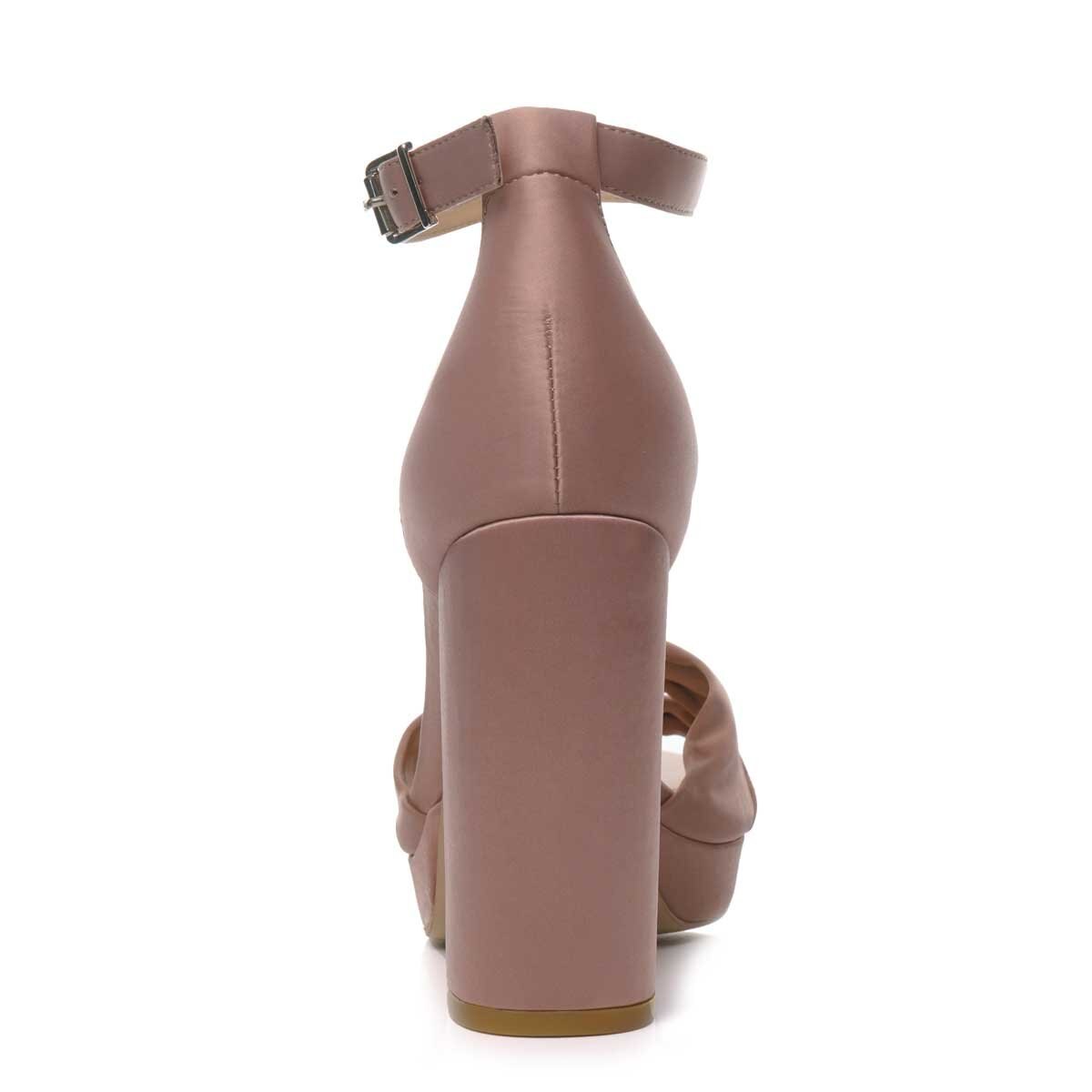 Sandalia Beige de Satín con Doble Nudo Elle
