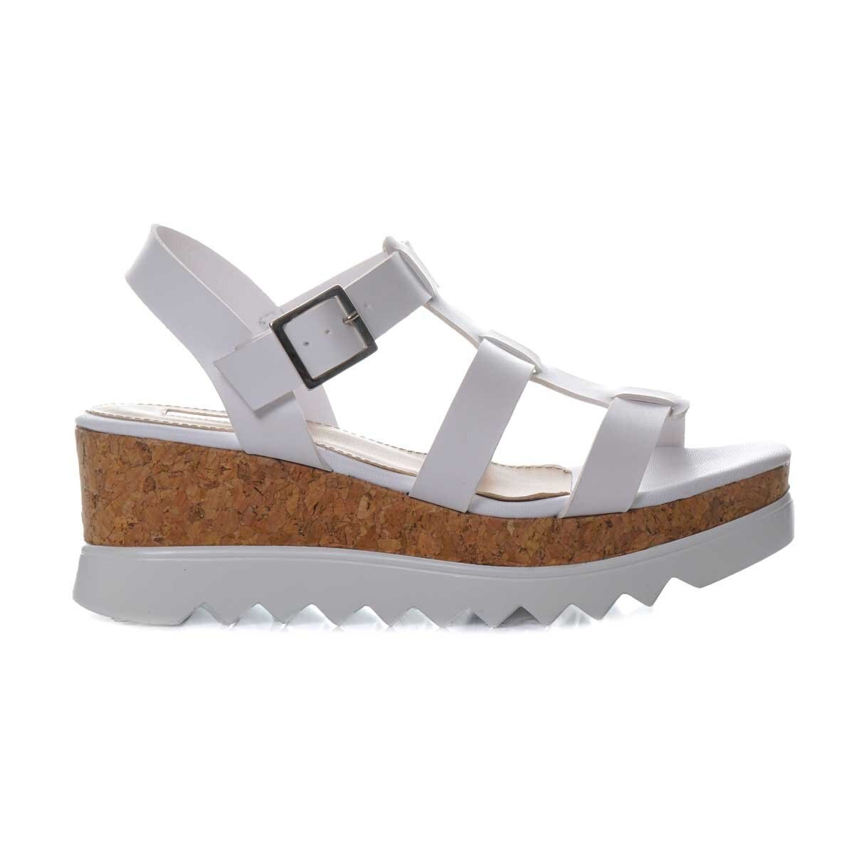 Sandalia Blanca con Plataforma de Corcho Xoxo