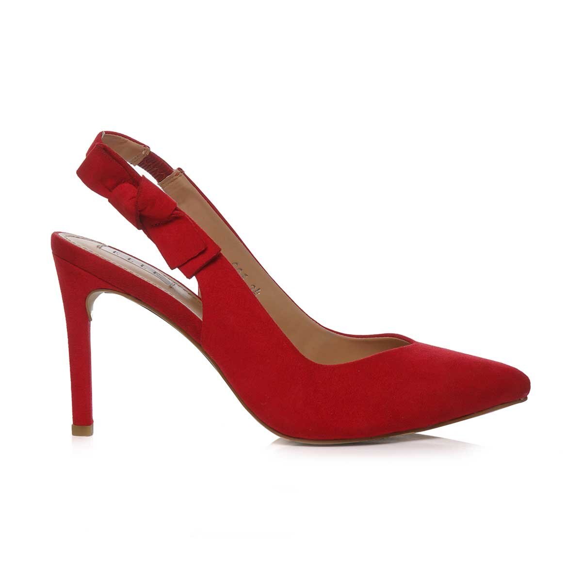 Zapatilla Roja Puntal Destalonada con Moño Elle
