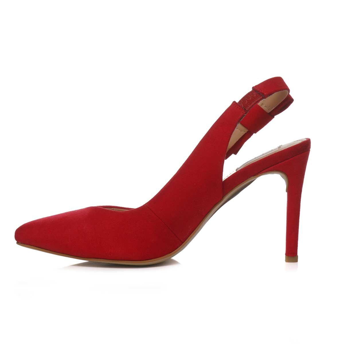 Zapatilla Roja Puntal Destalonada con Moño Elle