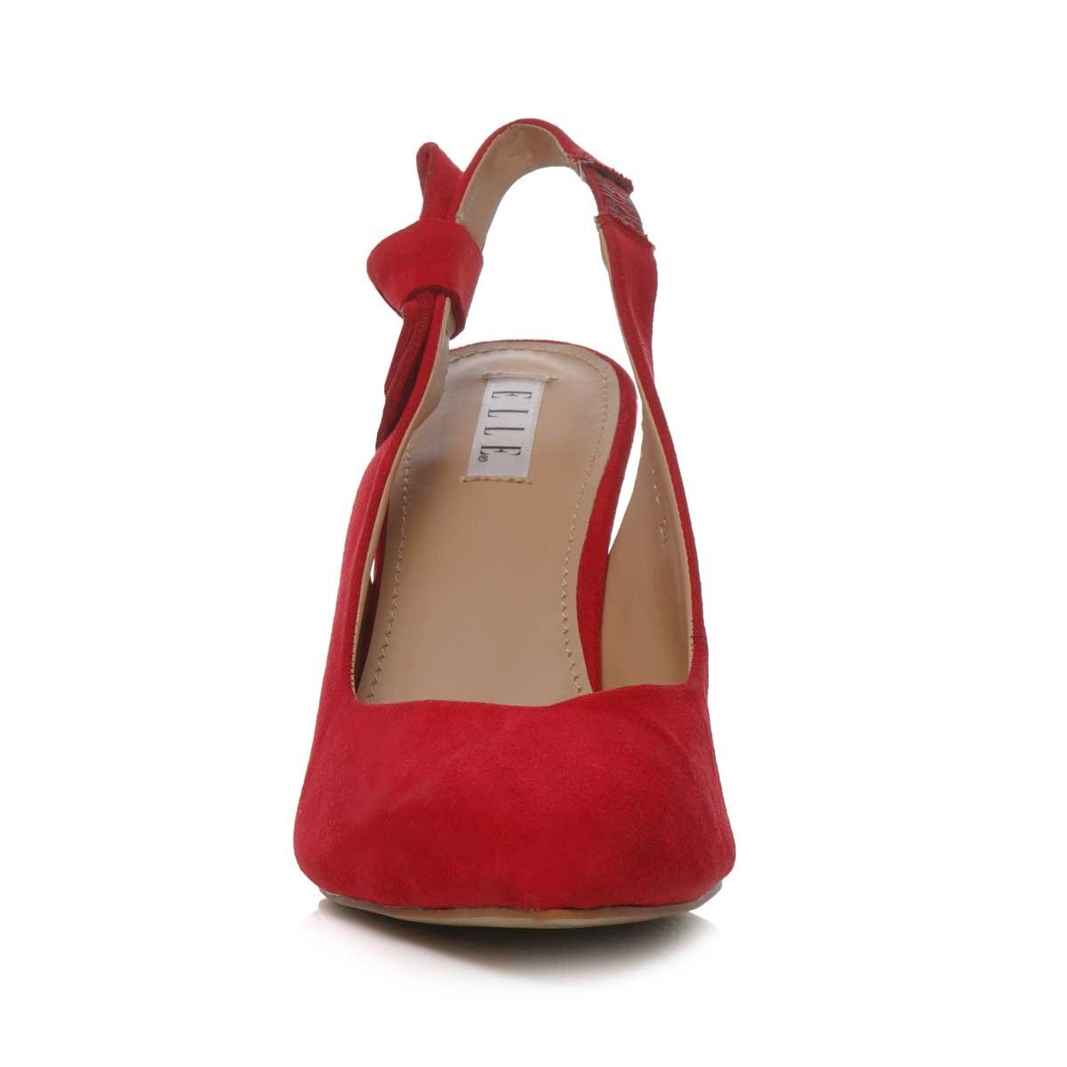 Zapatilla Roja Puntal Destalonada con Moño Elle