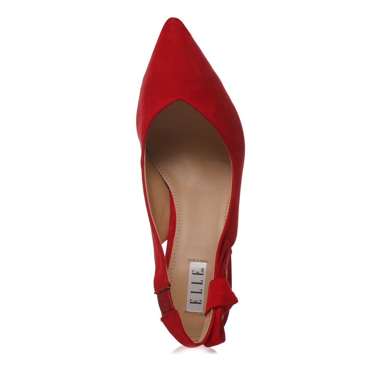 Zapatilla Roja Puntal Destalonada con Moño Elle