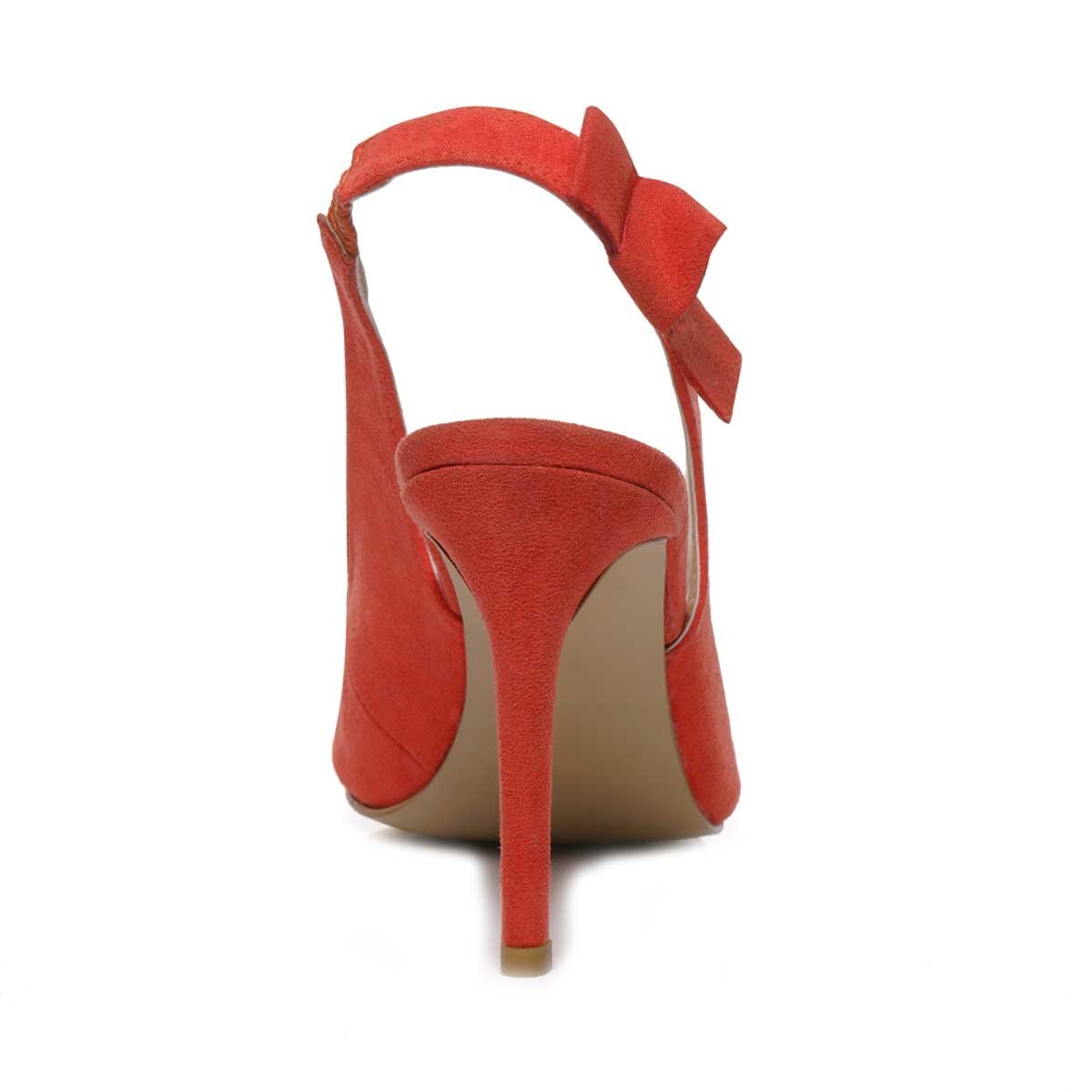 Zapatilla Naranja Puntal Destalonada con Moño Elle