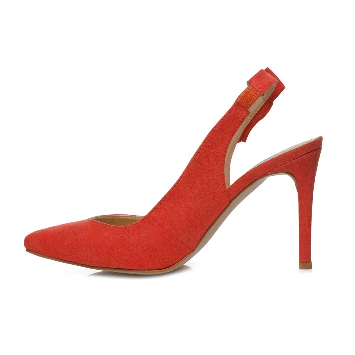 Zapatilla Naranja Puntal Destalonada con Moño Elle