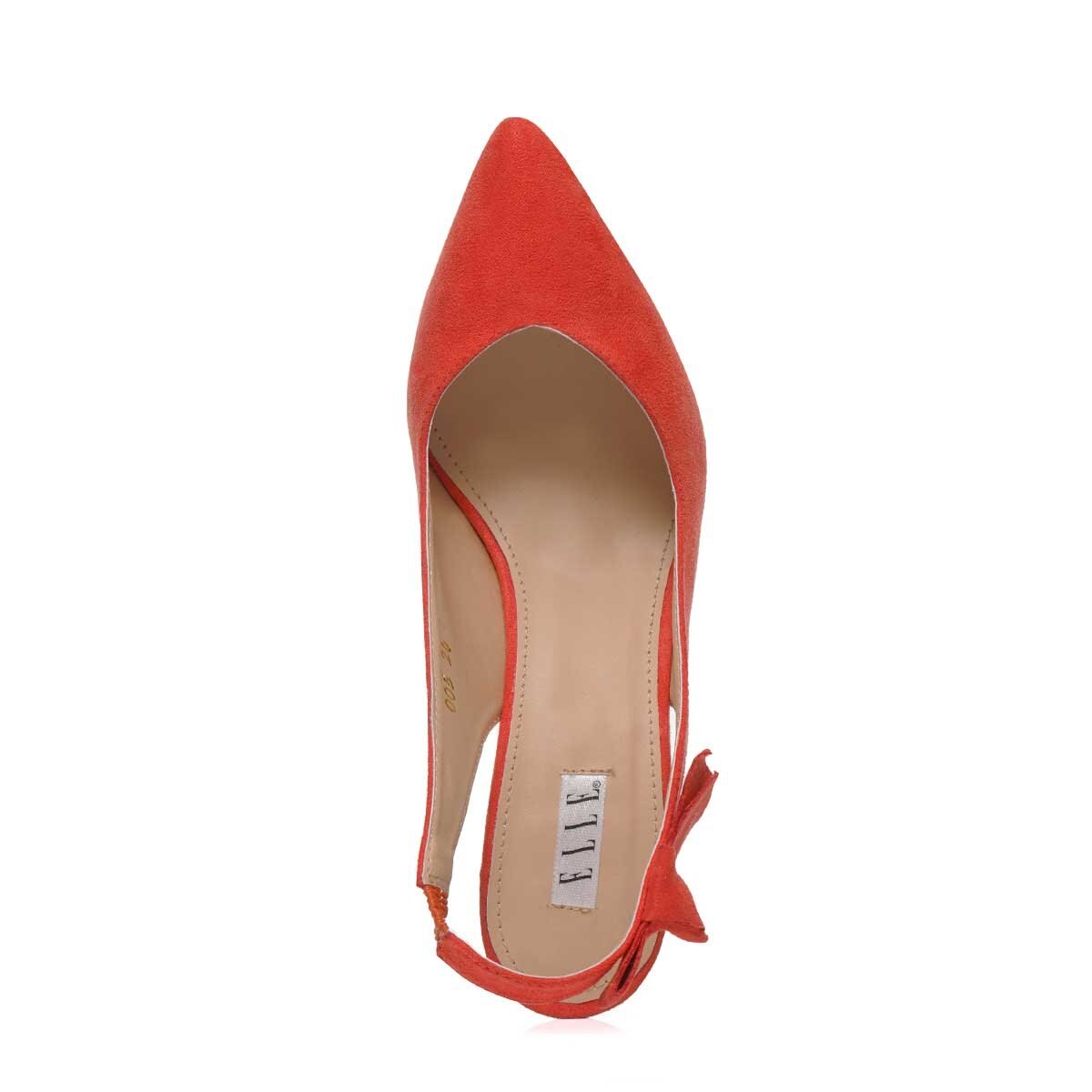 Zapatilla Naranja Puntal Destalonada con Moño Elle