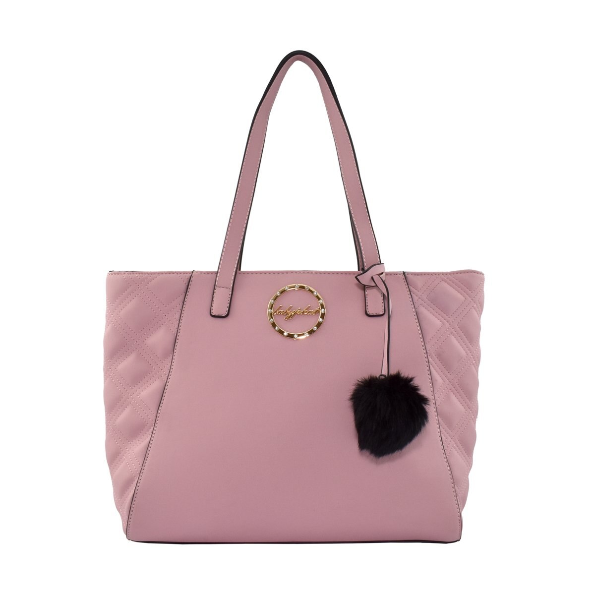 Bolso Tipo Tote Rosa Capitonado Baby Pat