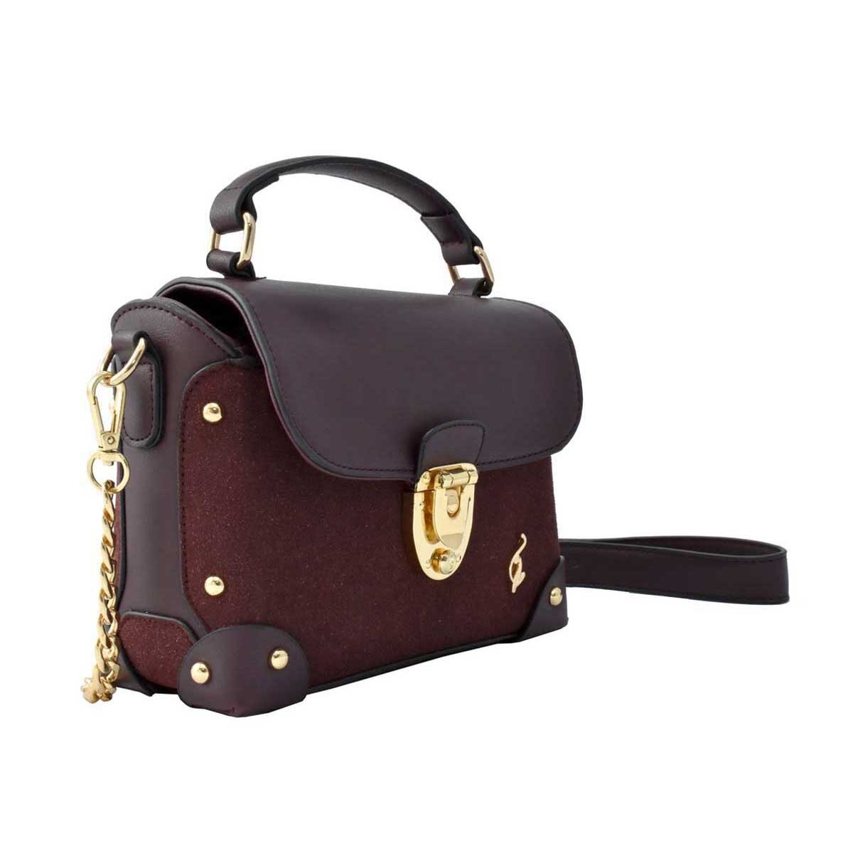 Bolso Tipo Crossbody Vino con Suave Textura Baby Path