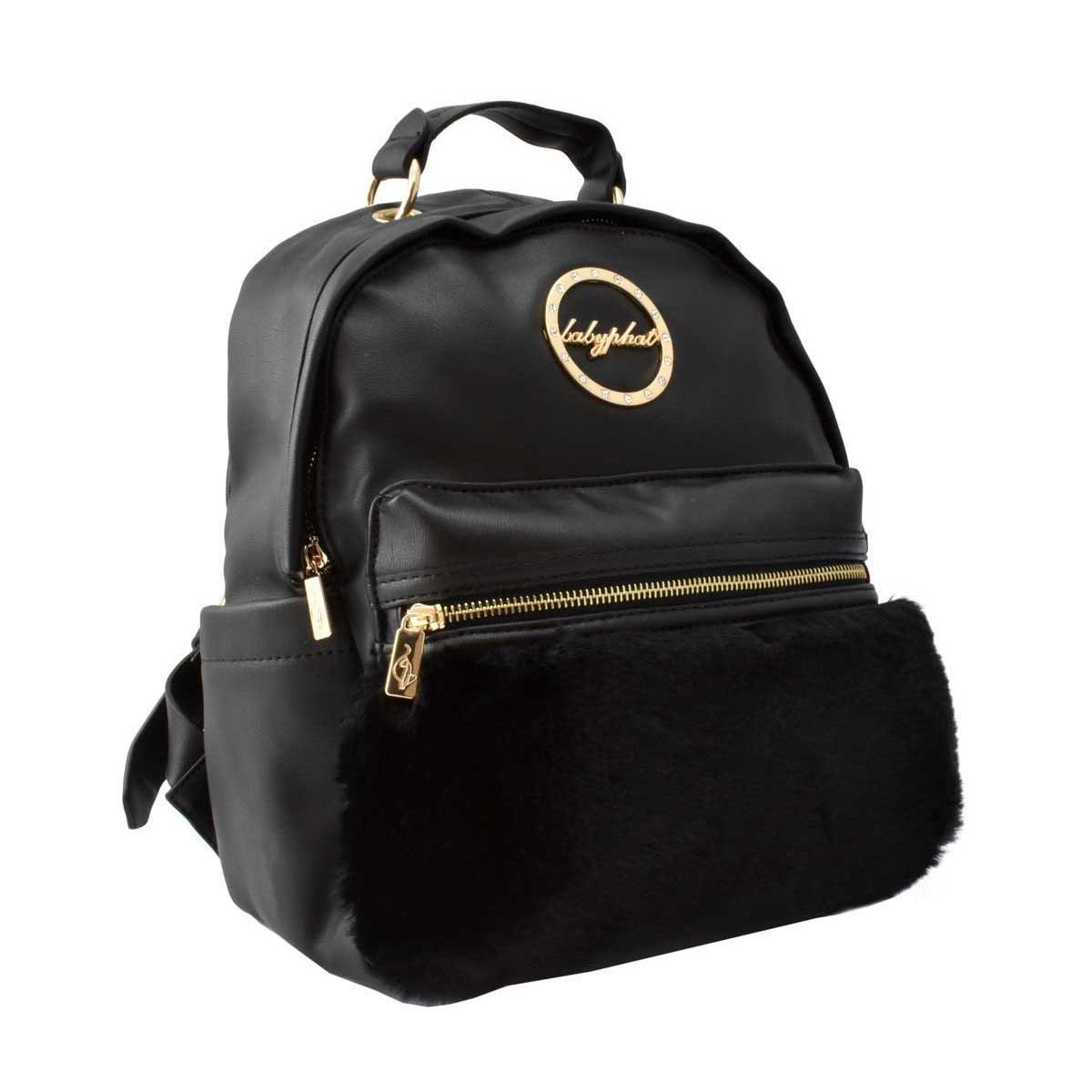 Backpack suave negro con detalles dorados baby phat Sears