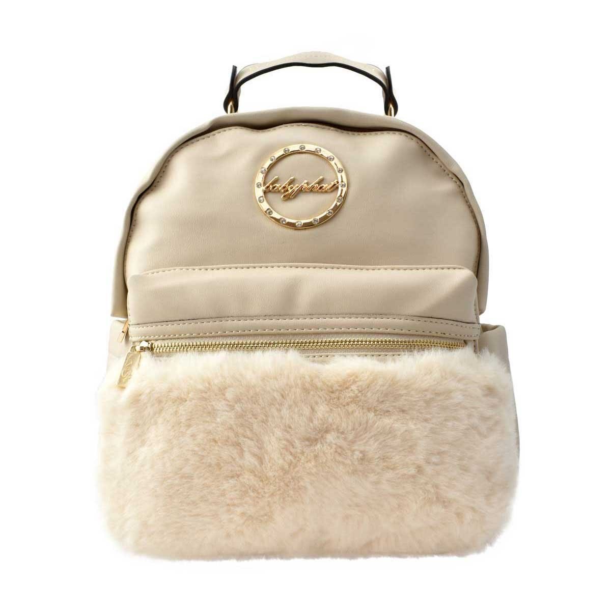 Backpack Beige con Textura de Peluche Baby Phat