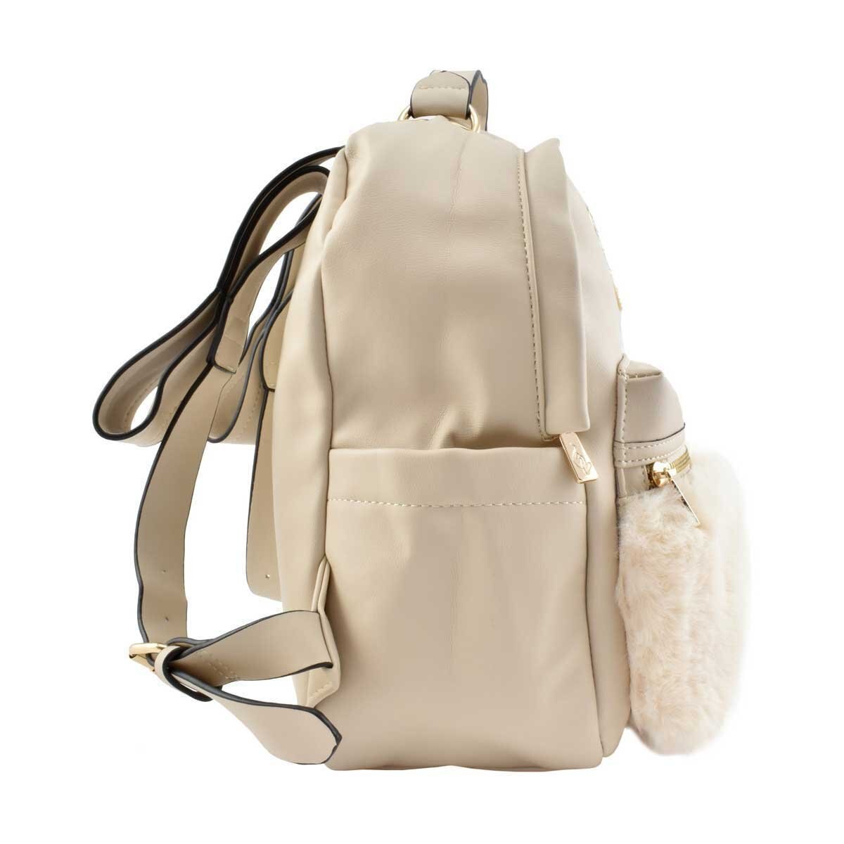 Backpack Beige con Textura de Peluche Baby Phat