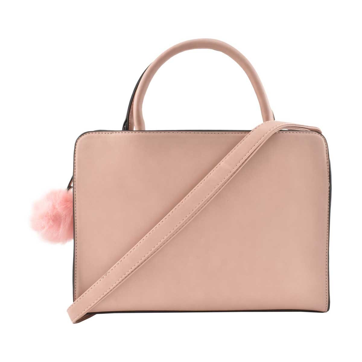 Bolso Tipo Maletín Color Rosa con Detalles Dorados Baby Pat
