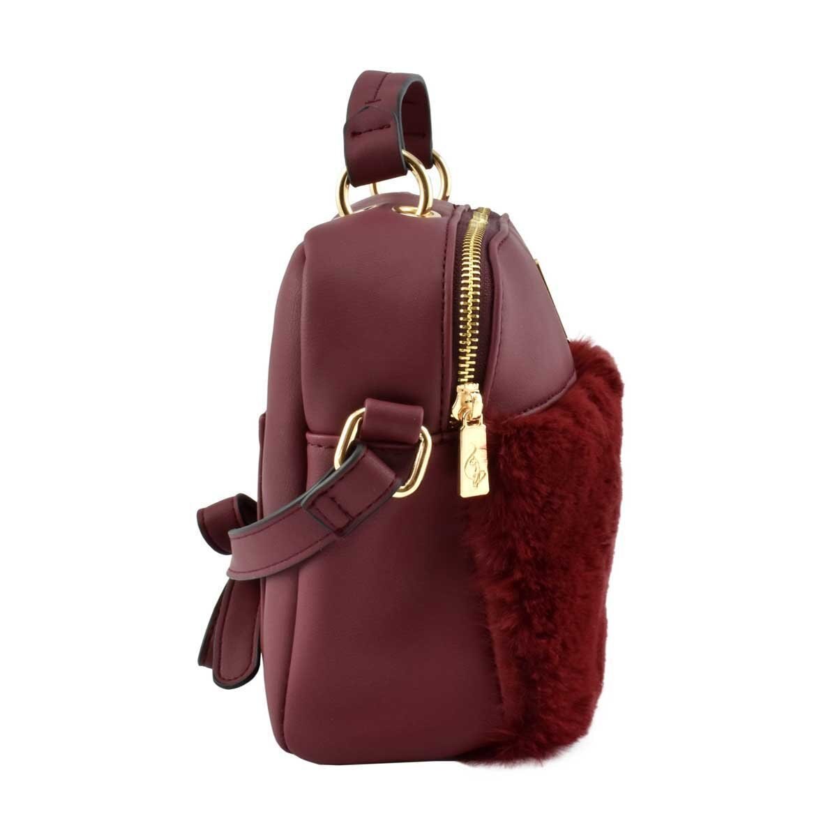 Bolso Suave Tipo Crossbody en Color Vino Baby Pat