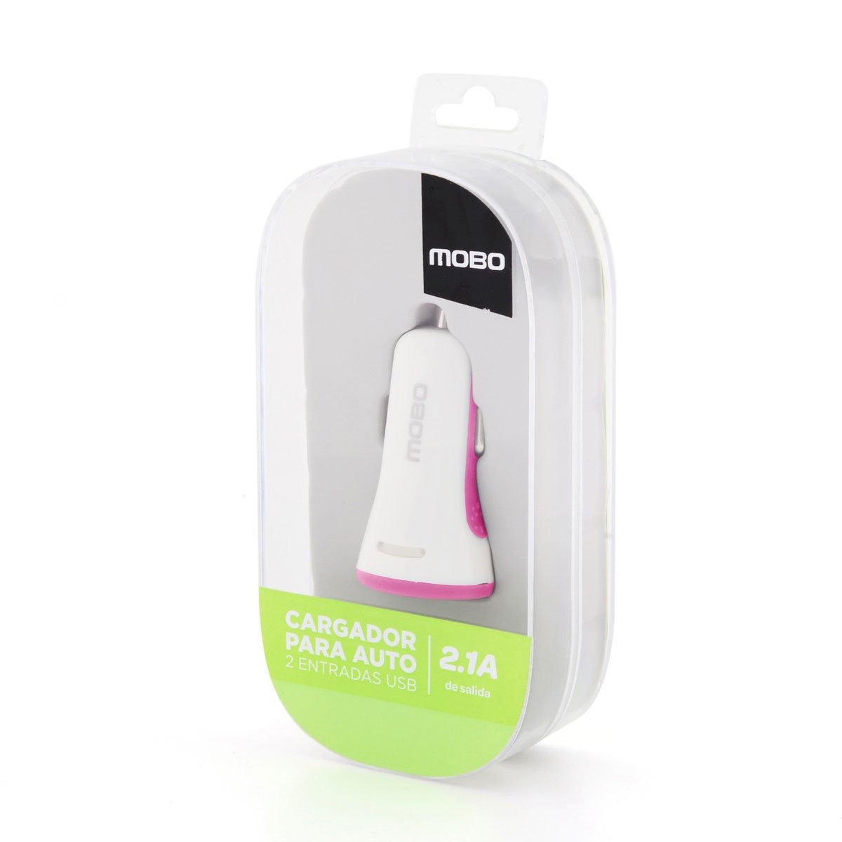 Cargador para Auto 2 Puertos Usb-A Rosa con Blanco Mobo