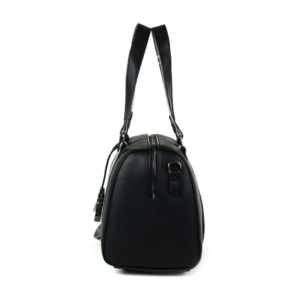 Bolso Bowling Negro con Estampado de Letras Cloe