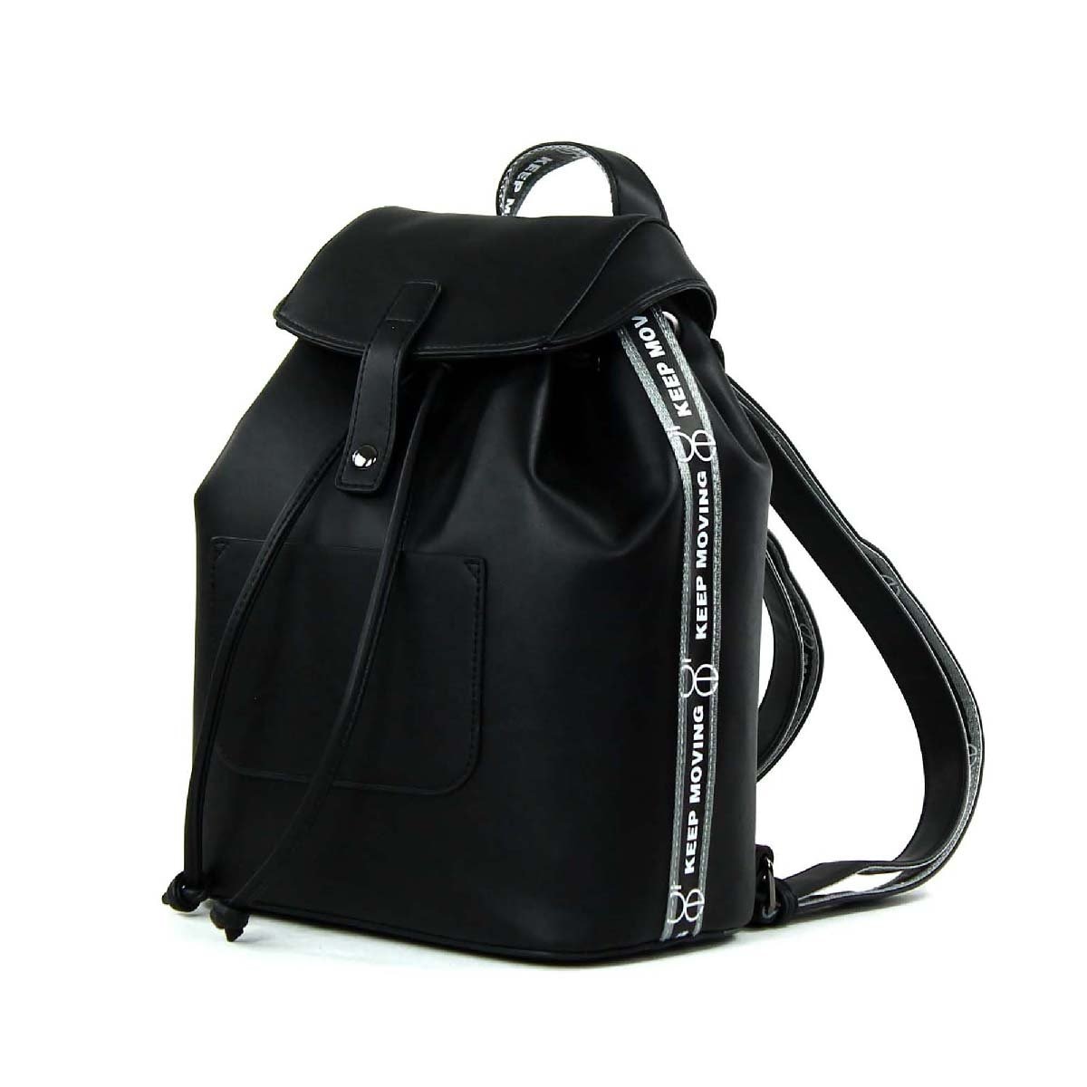 Backpack Negra con Estampado de Letras Cloe