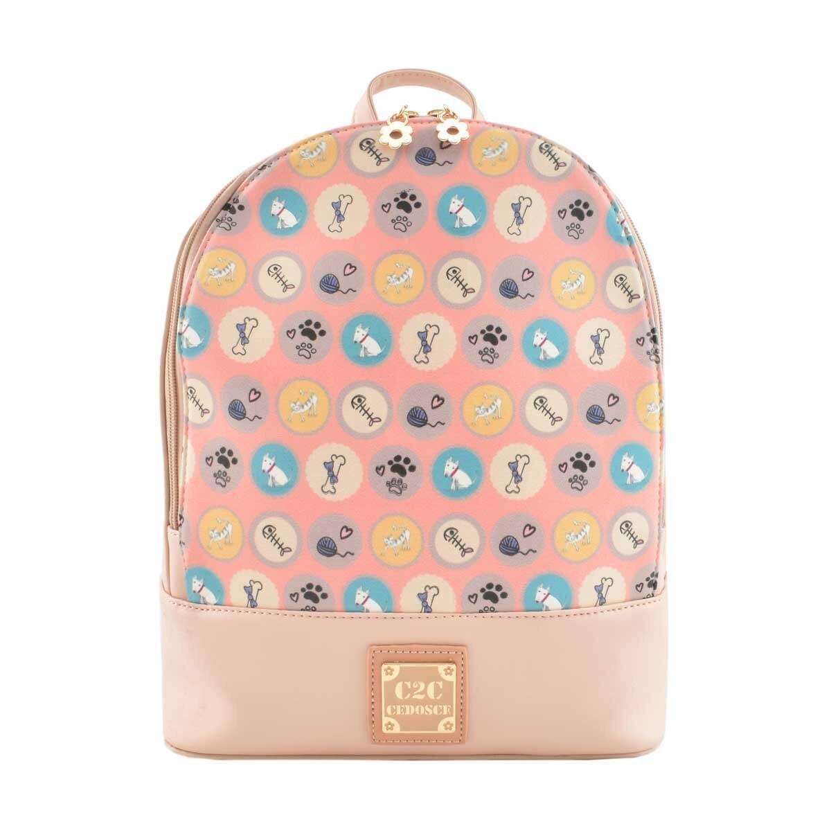Backpack en Color Rosa Diseño Impreso C2C
