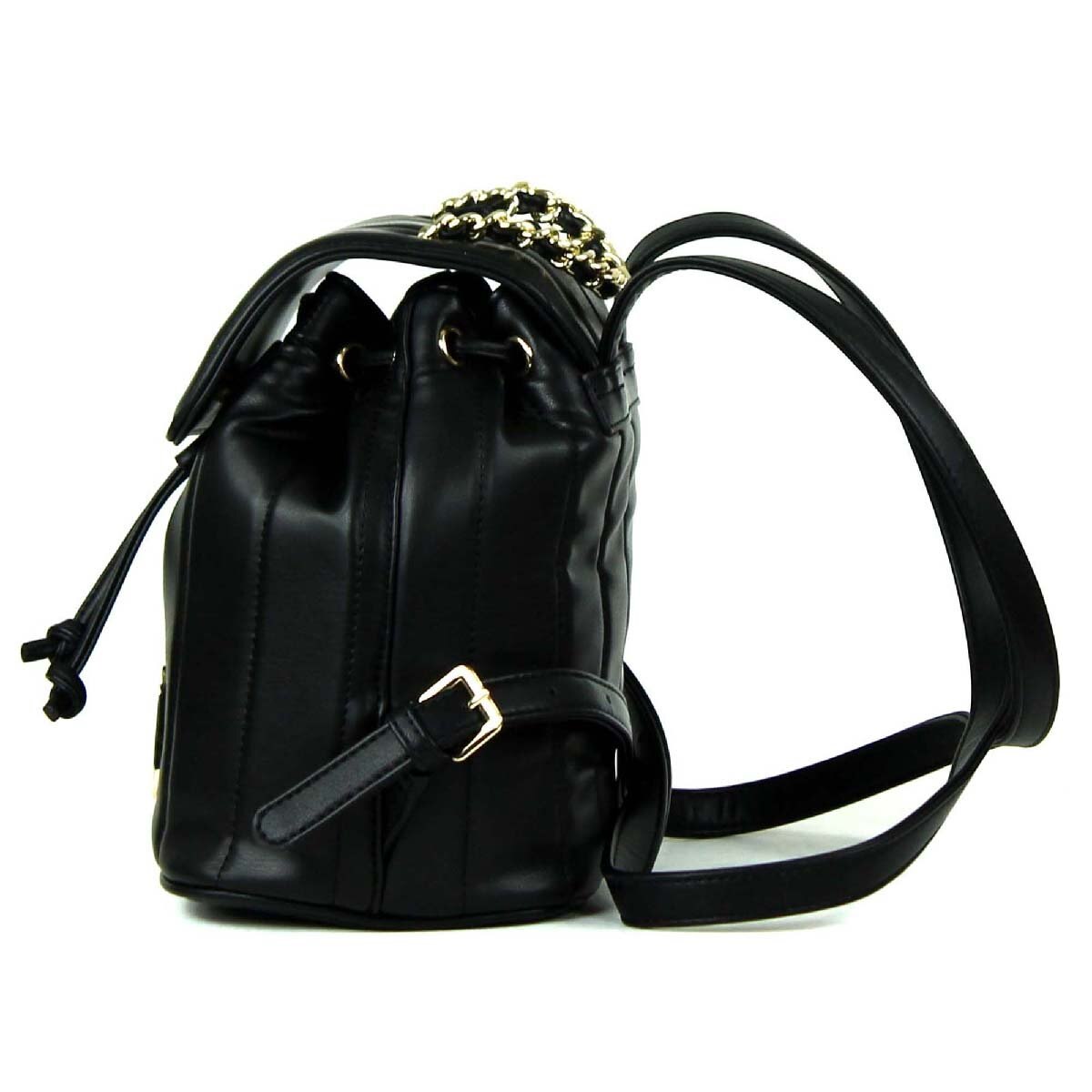 Backpack Negra con Asa de Cadena Cloe