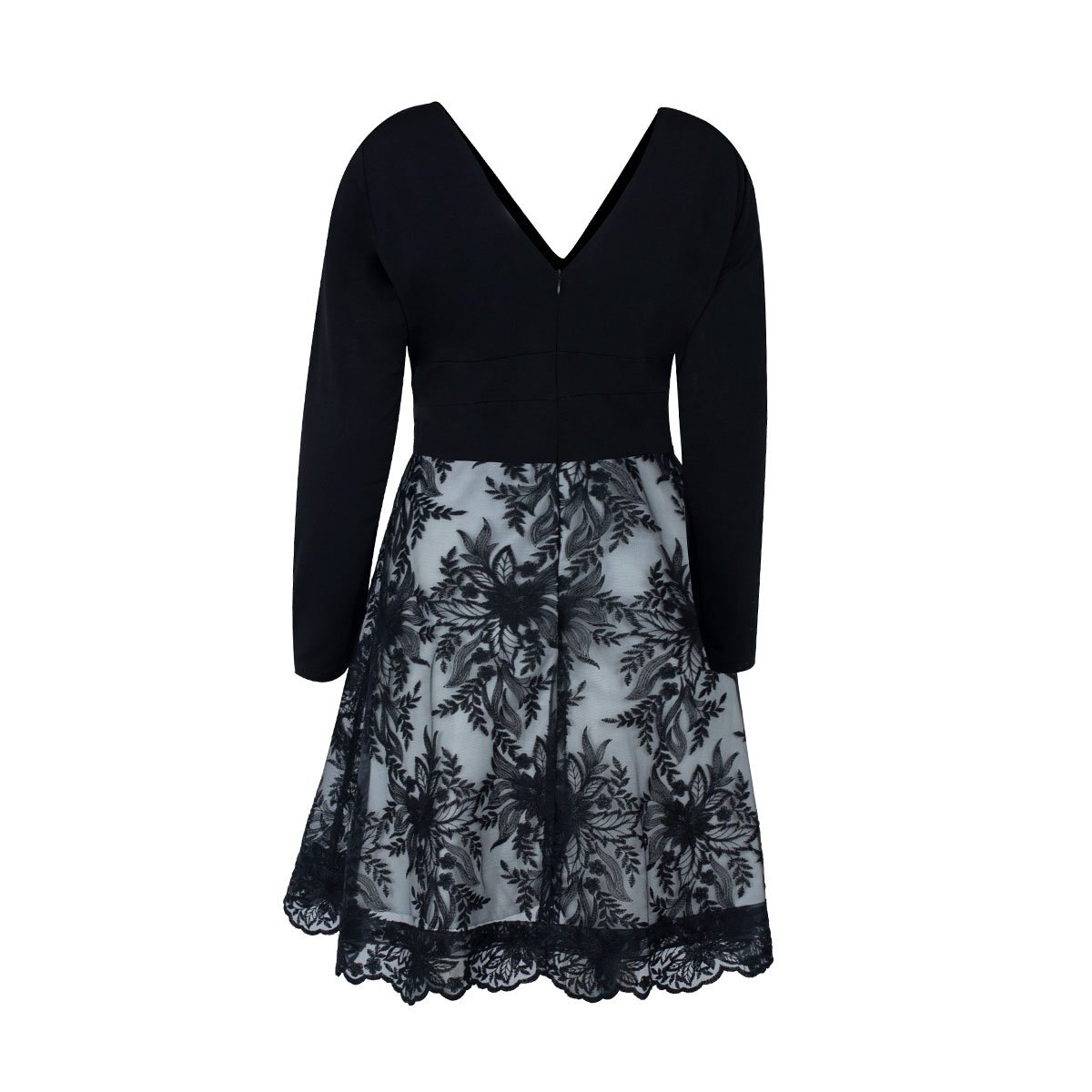 Vestido Manga Larga Combinado Noshe Plus para Dama