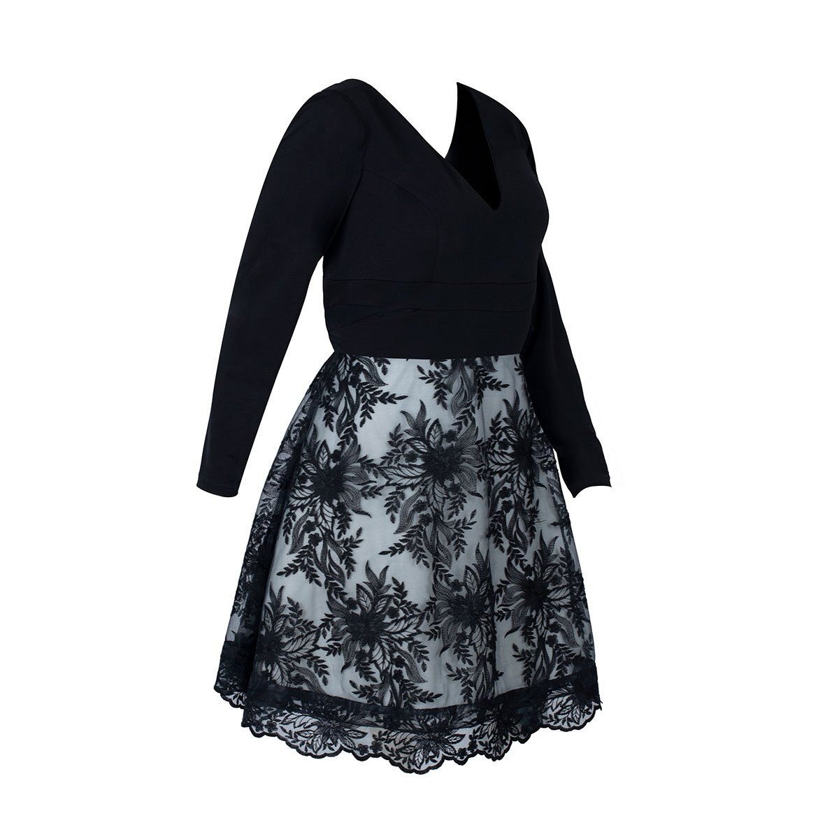 Vestido Manga Larga Combinado Noshe Plus para Dama