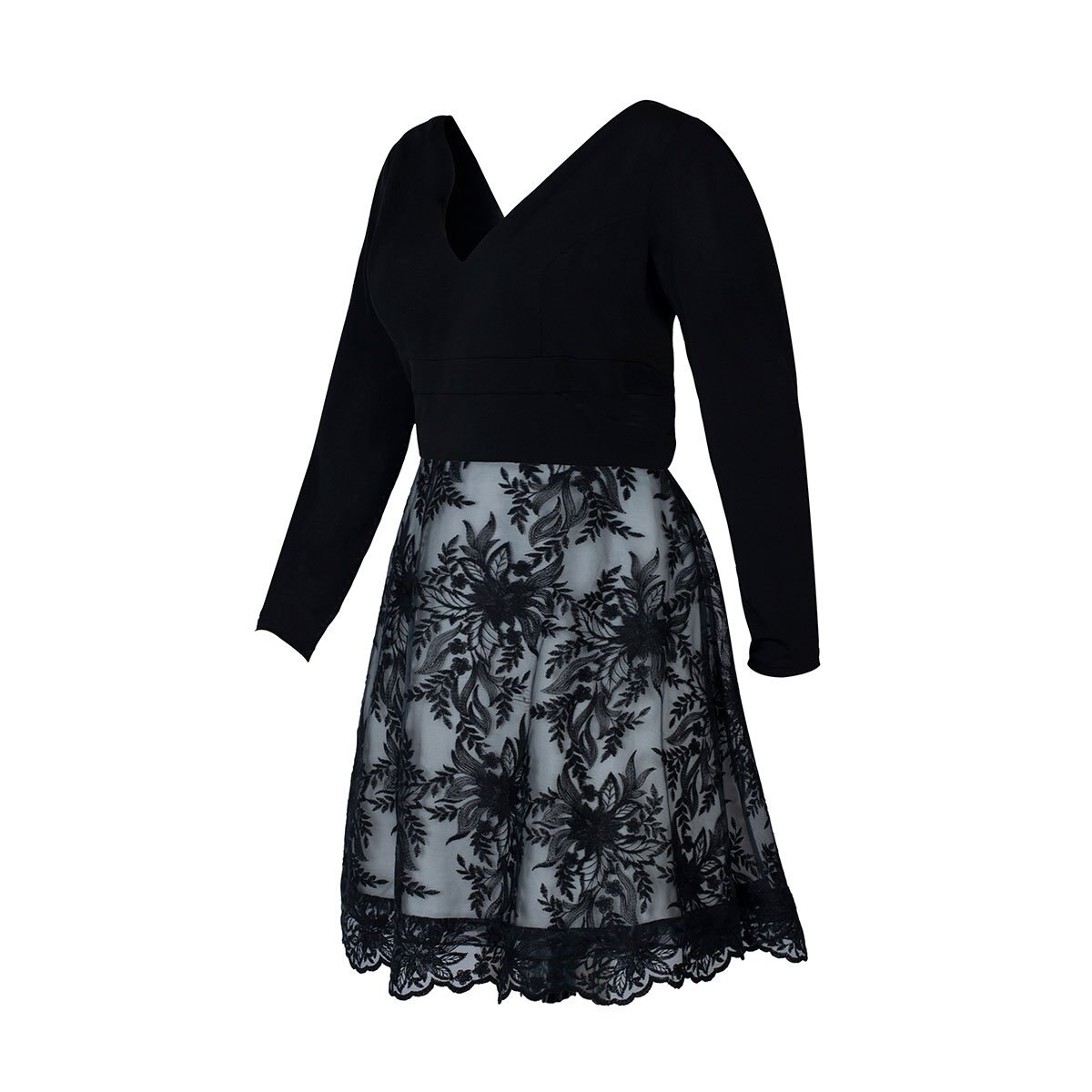 Vestido Manga Larga Combinado Noshe Plus para Dama