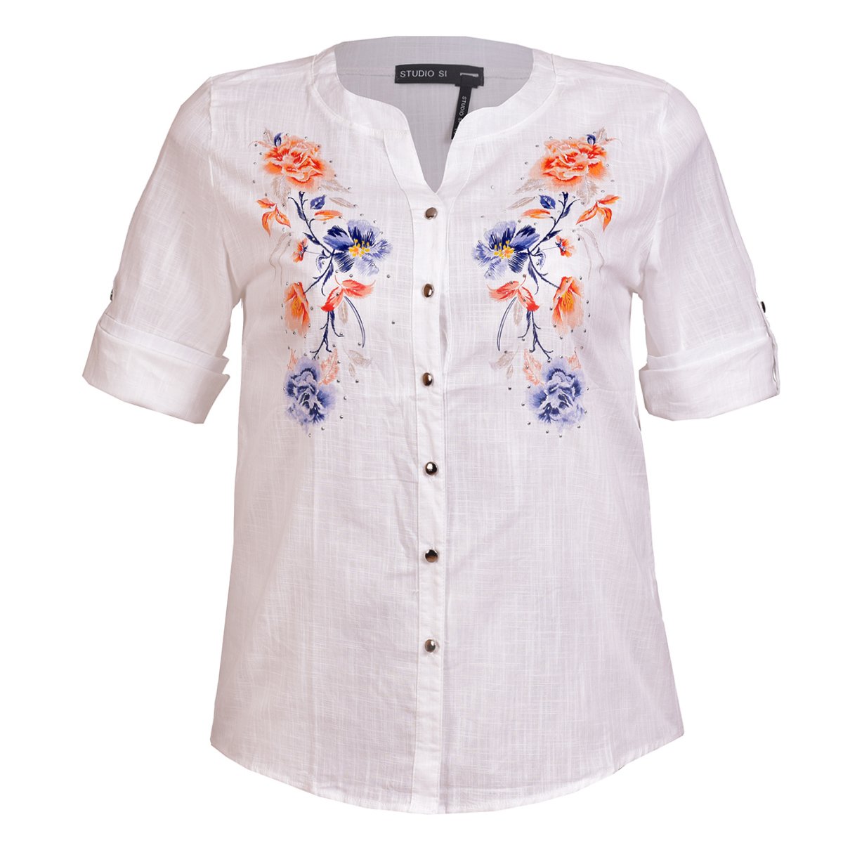 Blusa para Dama Cuello Mao Elevador Studio si