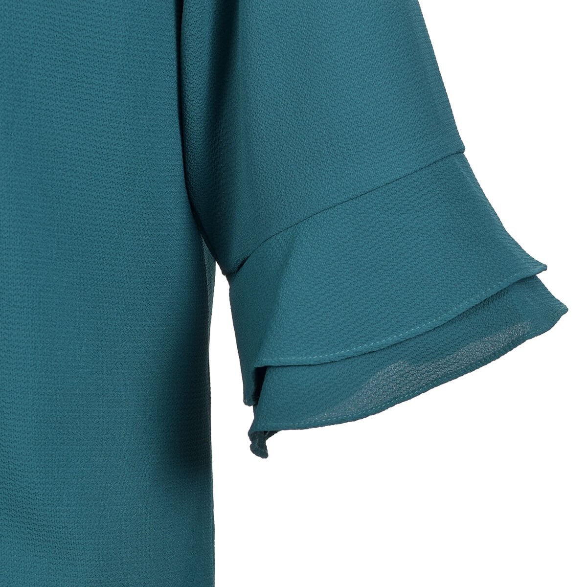 Blusa Manga 3/4 con Collar Talle Plisado