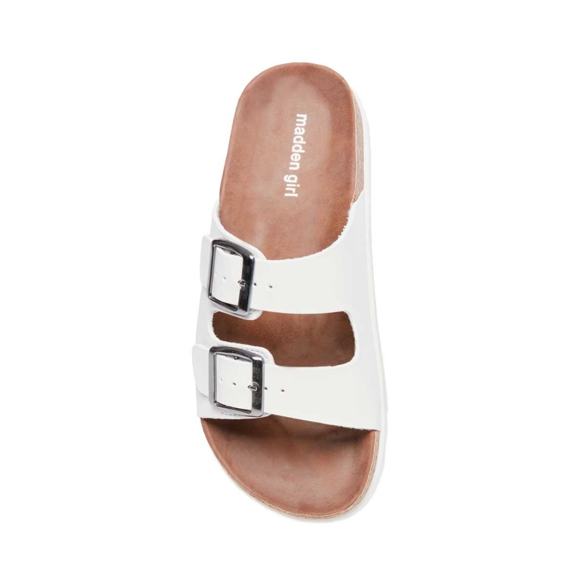 Sandalia Baja Blanca con Doble Tira Madden Girl