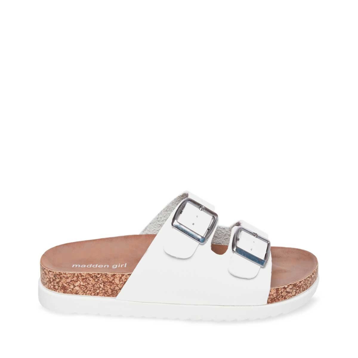 Sandalia Baja Blanca con Doble Tira Madden Girl