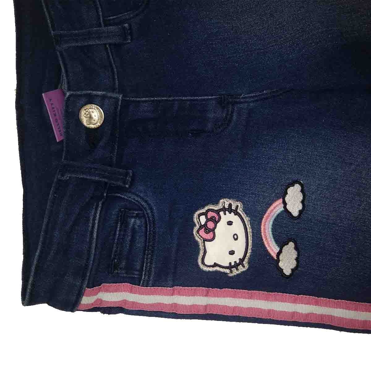 Pantalón de Mezclilla con Parches Hello Kitty