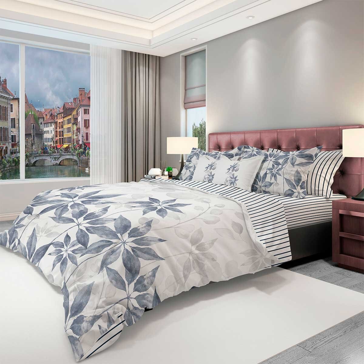 Paquete de Cama Bruna Gris Home Nature - Matrimonial / Queen Size