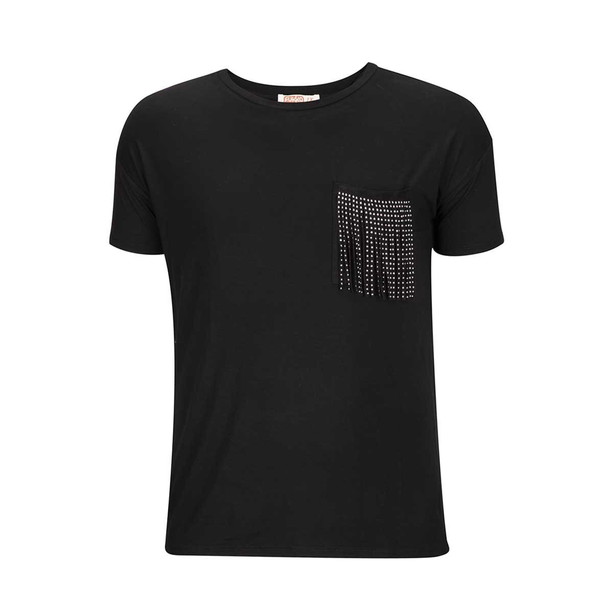 Blusa para Dama con Aplicación en Bolsa Fukka