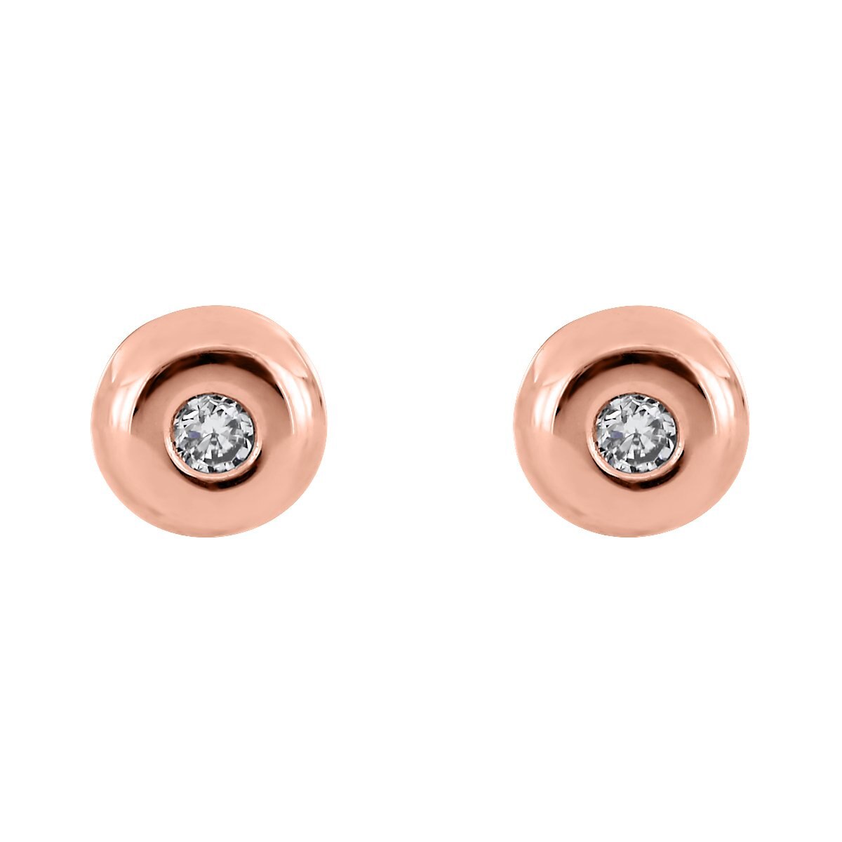 Broqueles de Oro Rosa con Forma Redonda Romanza