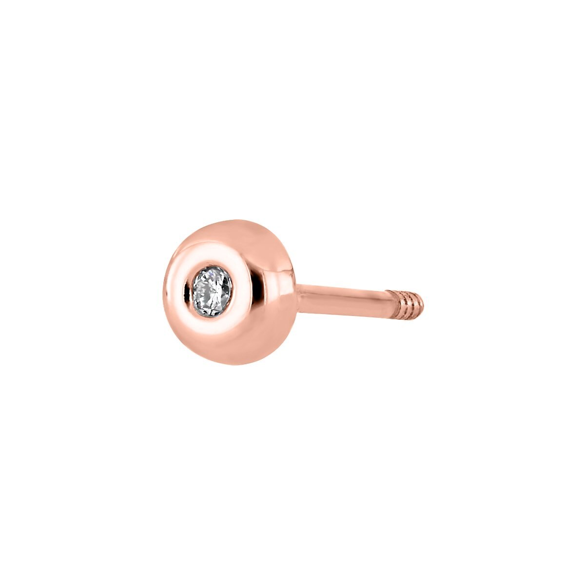 Broqueles de Oro Rosa con Forma Redonda Romanza