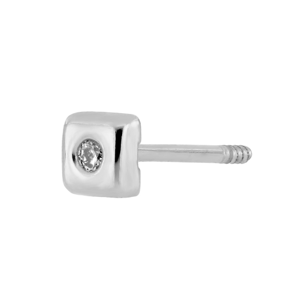 Broqueles Oro Blanco Forma Cuadrada Romanza
