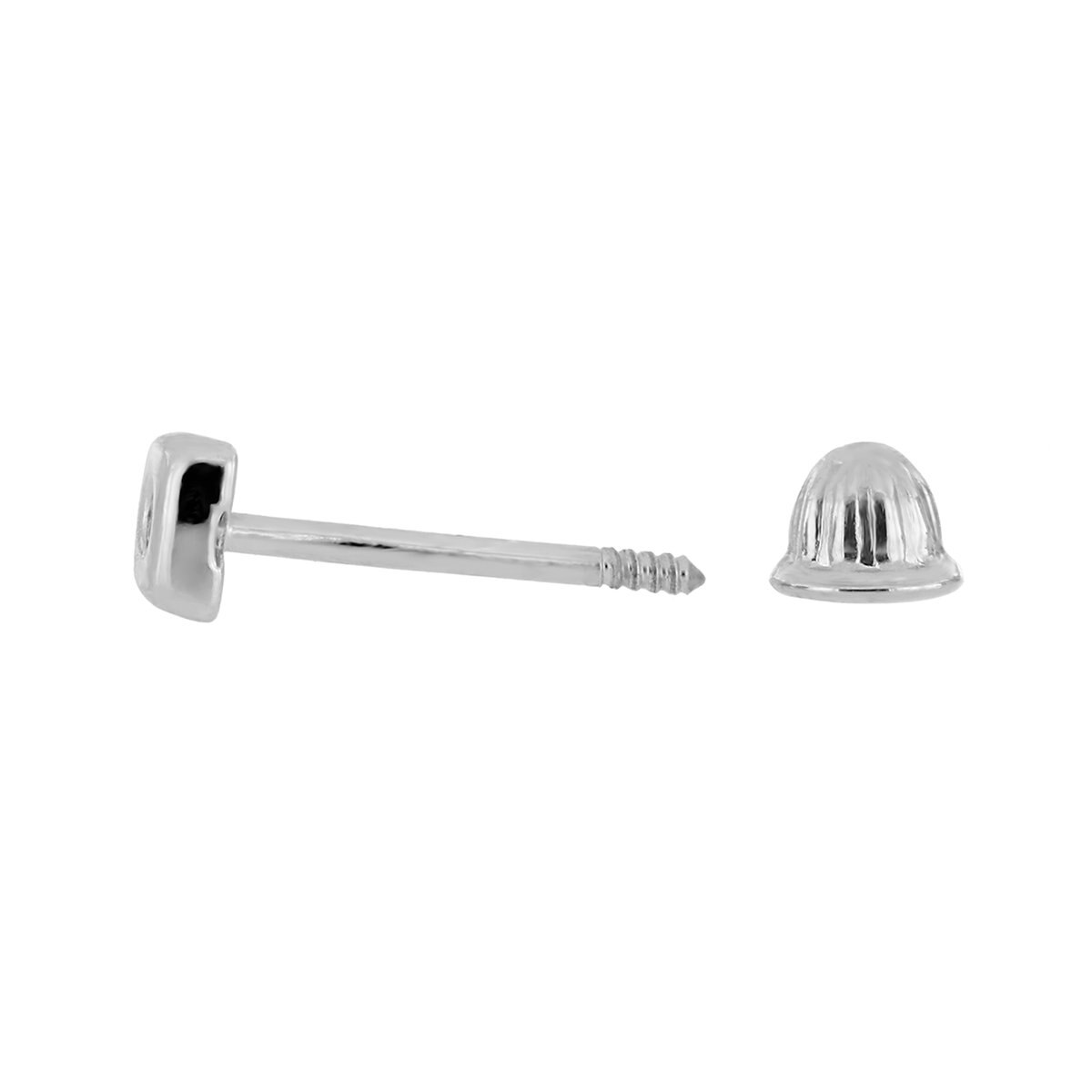 Broqueles Oro Blanco Forma Cuadrada Romanza