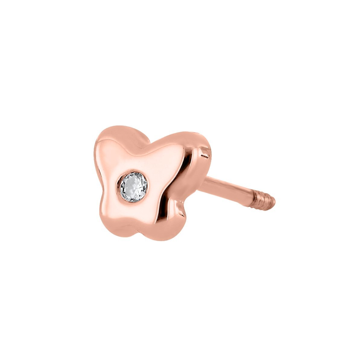 Broqueles de Oro Rosa con Forma de Mariposa Romanza