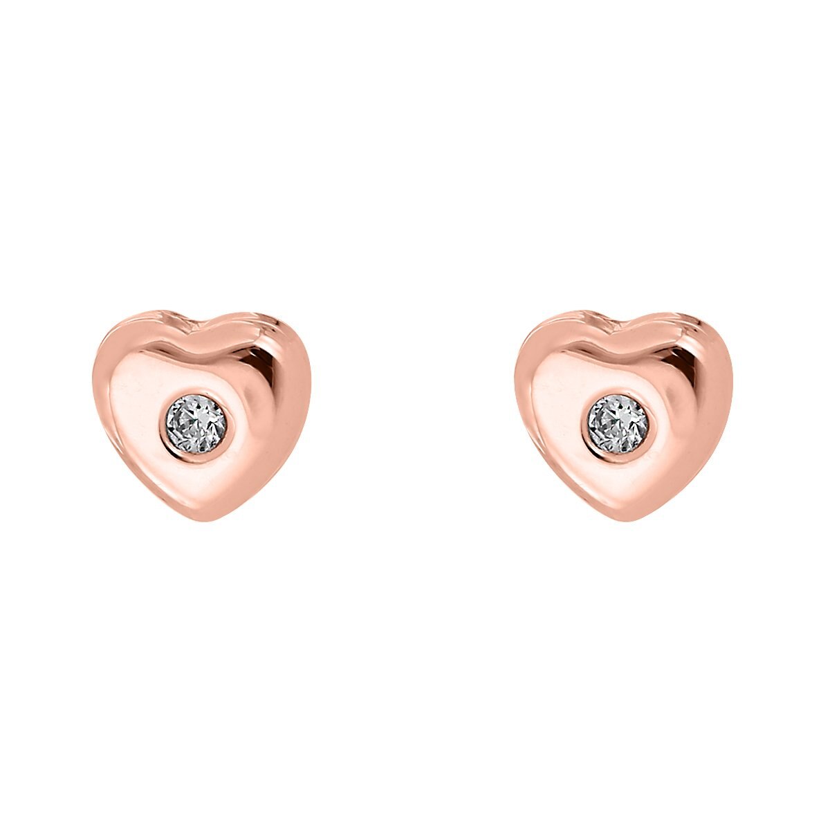 Broqueles con Rosa Forma de Corazón Romanza
