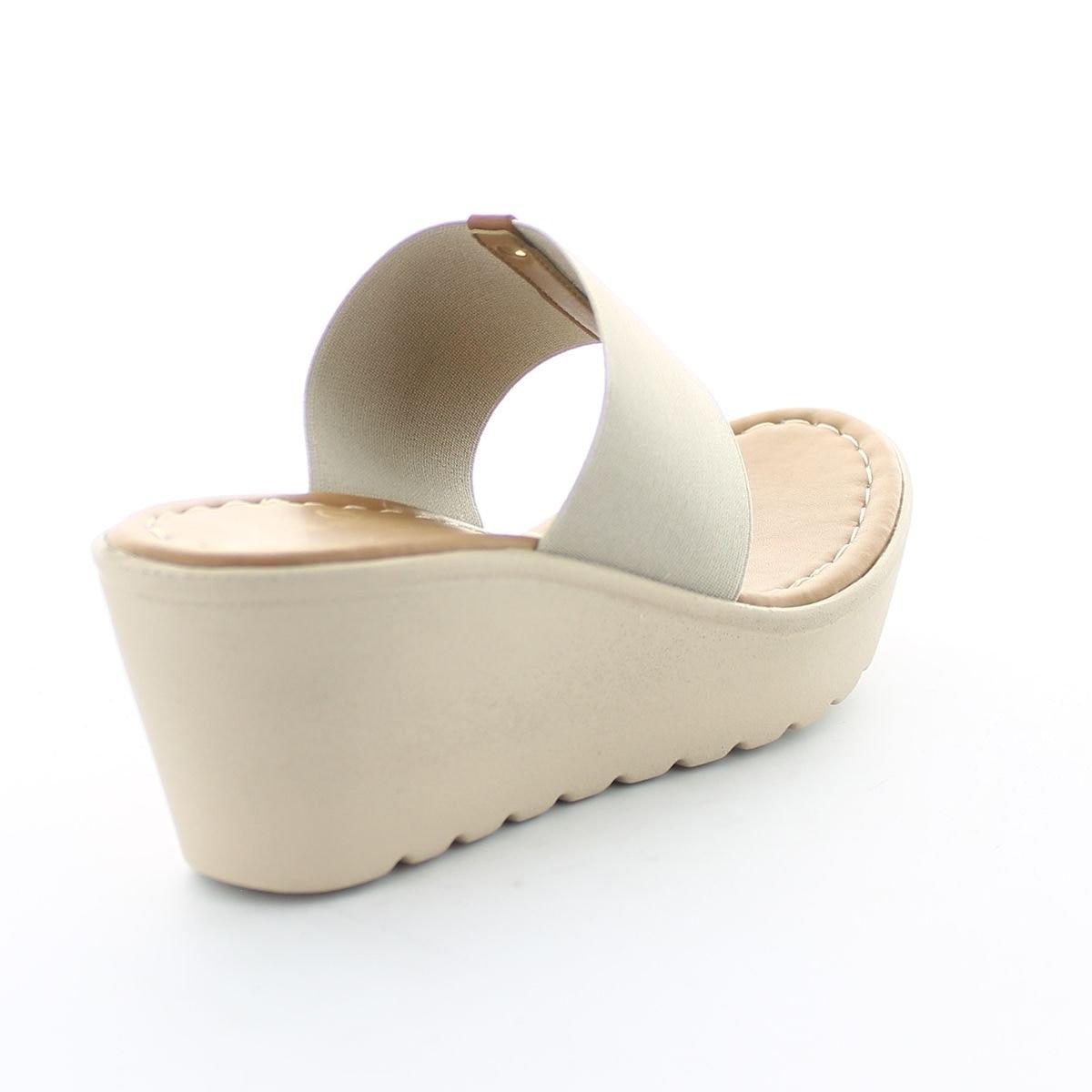 Sandalia Beige Pata de Gallo con Plataforma Gillio