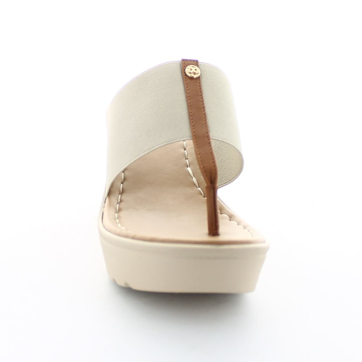 Sandalia Beige Pata de Gallo con Plataforma Gillio