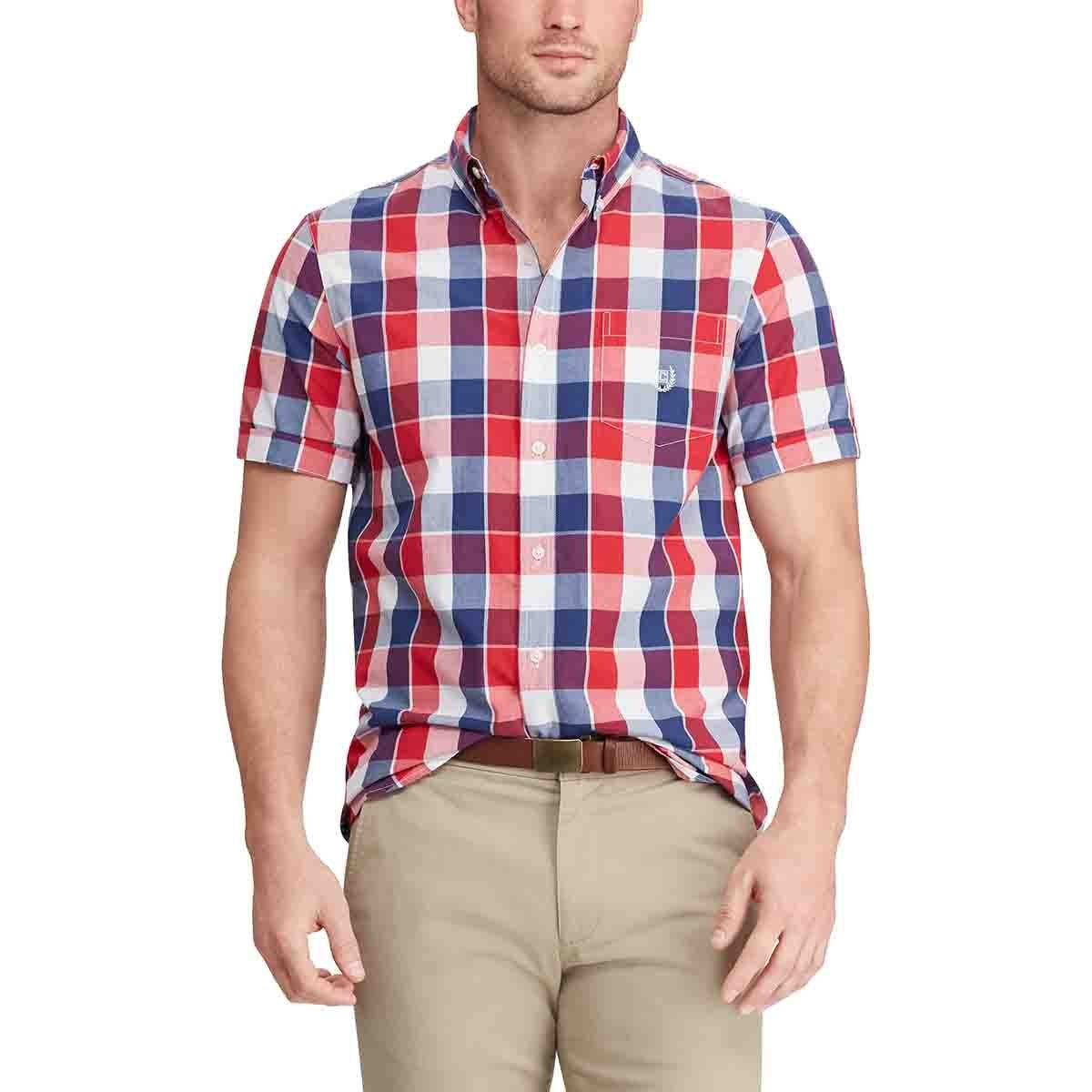 Camisa Slim Manga Corta De Cuadros Chaps Sears