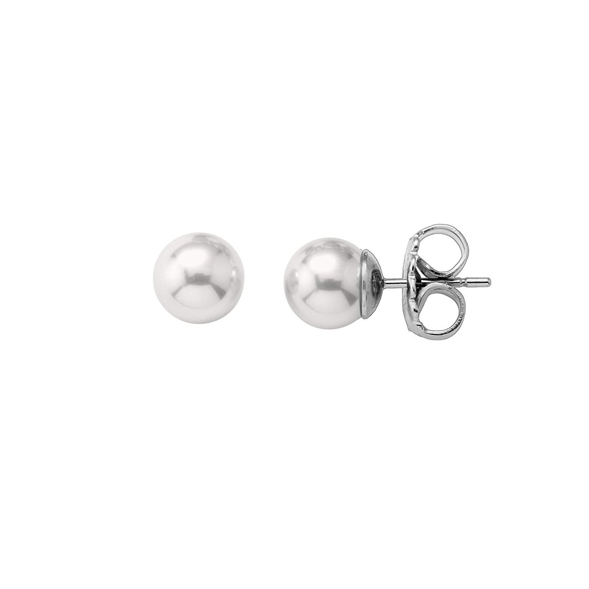 Aretes de Plata con Perla Blanca Majorica
