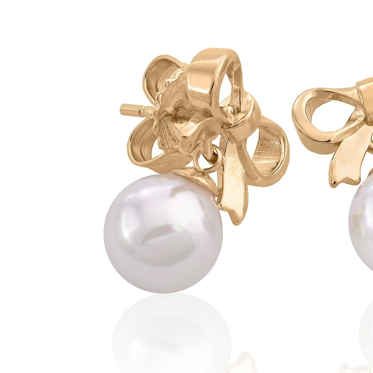 Aretes de Plata con Perla Blanca Majorica