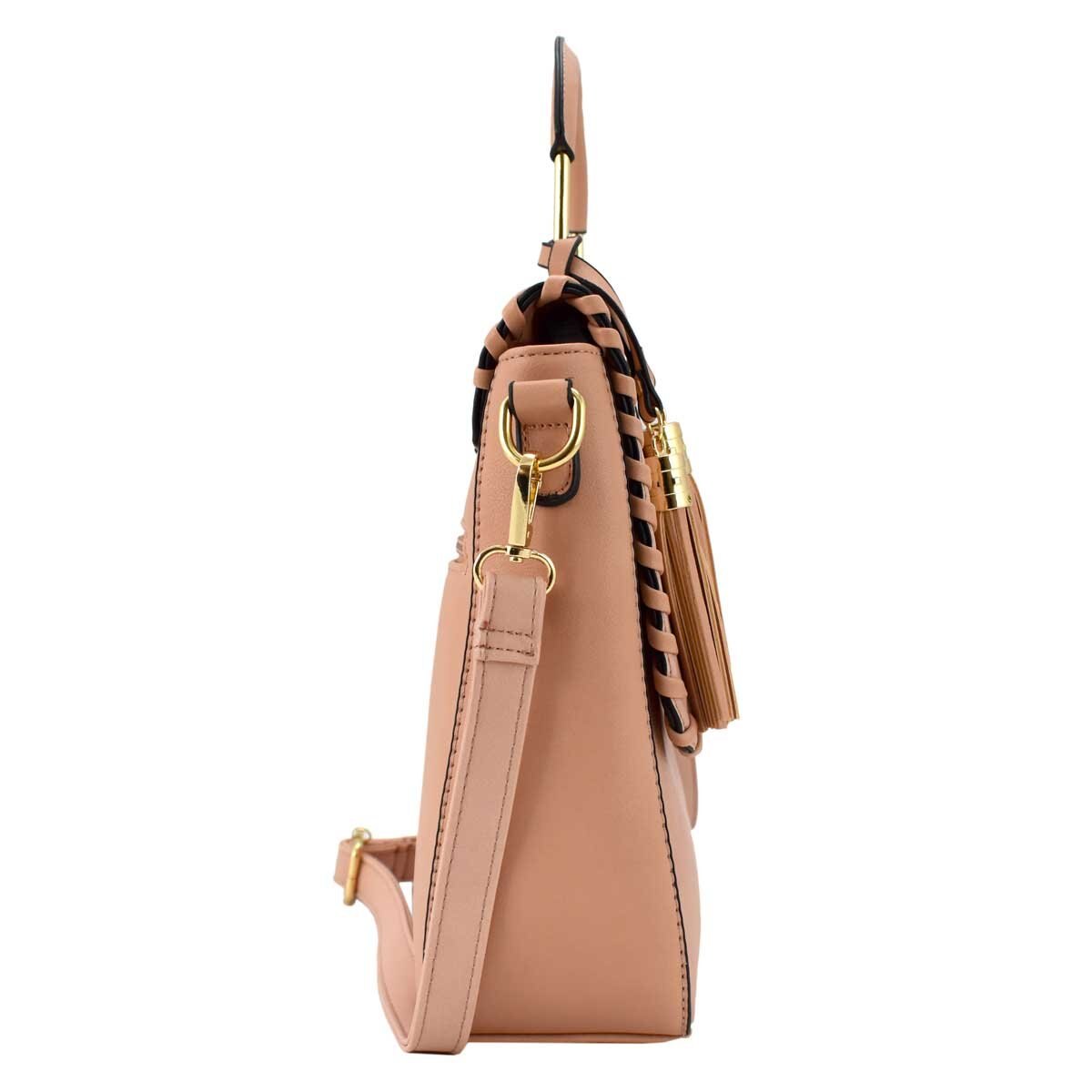 Bolso Satchel Vertical en Color Rosa Baby Phat