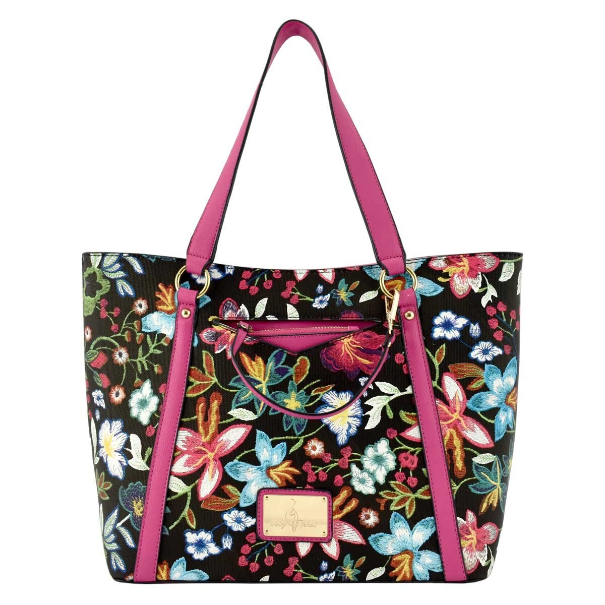 Bolso Tote en Color Negro con Textura Florar Baby Phat